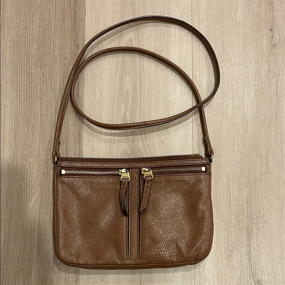 Fossil Brown Leather Crossbody Bag